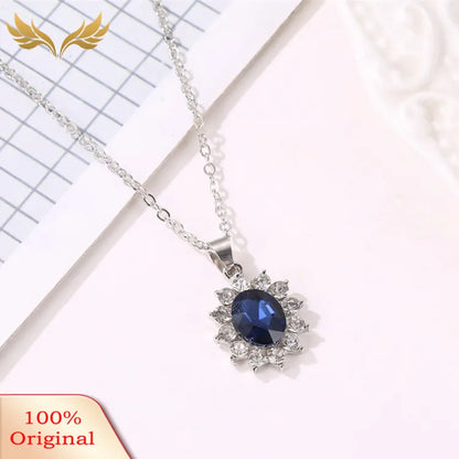 Pendant Necklace Earrings Exquisite Cubic Zirconia Women Jewelry Set